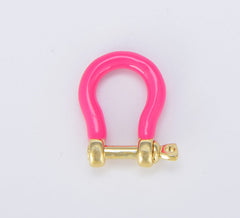 18K Gold Filled Enamel U Shape Screw Clasp, CL492