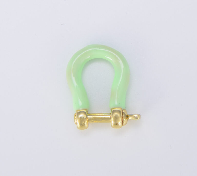 18K Gold Filled Enamel U Shape Screw Clasp, CL492