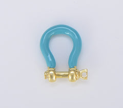 18K Gold Filled Enamel U Shape Screw Clasp, CL492