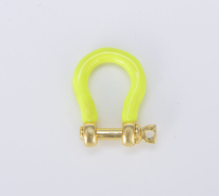 18K Gold Filled Enamel U Shape Screw Clasp, CL492