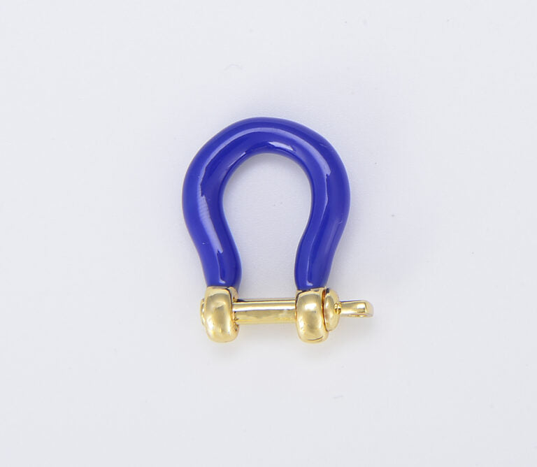 18K Gold Filled Enamel U Shape Screw Clasp, CL492