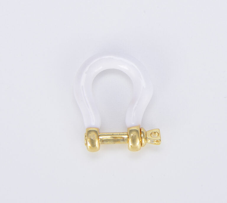 18K Gold Filled Enamel U Shape Screw Clasp, CL492