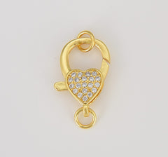 18K Gold Filled Heart Lobster Claw Clasp, CL509