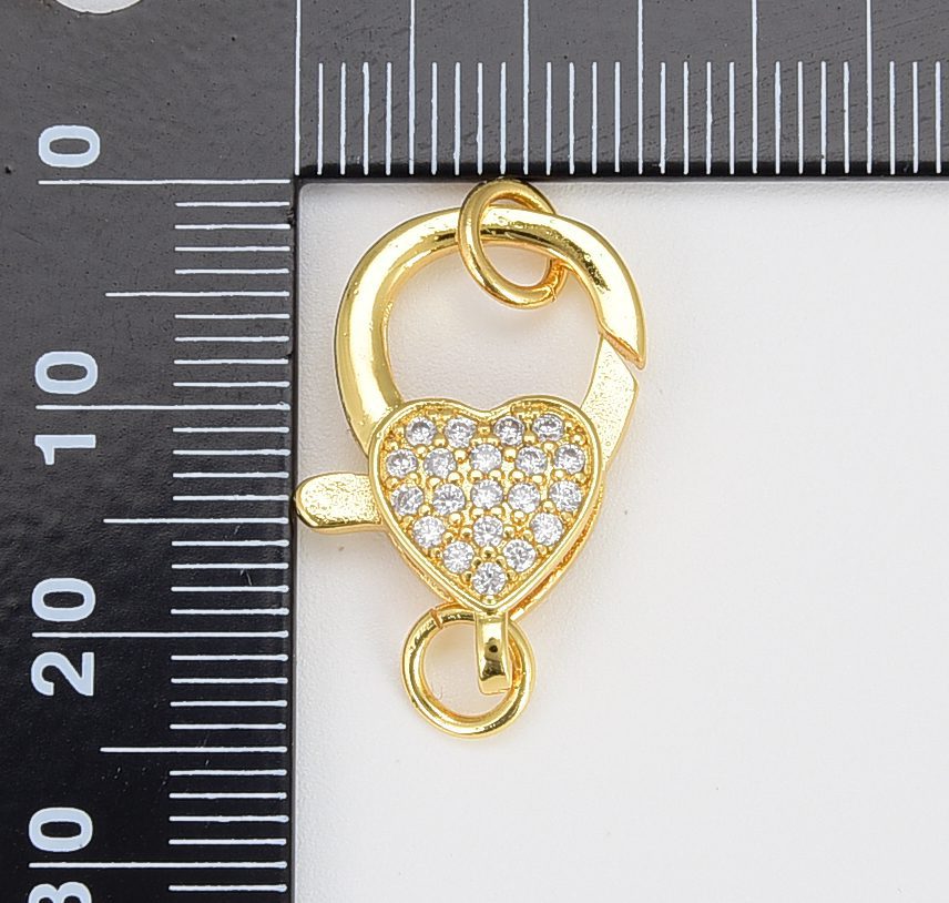 18K Gold Filled Heart Lobster Claw Clasp, CL509