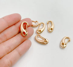 18K Gold Filled Rose Gold Push Back Clip Clasp, Lobster Claw Snap Clasps, Self Closing Lobster Claw Snap Clasps for Jewelry Fashion Supply, 21mm, CL511