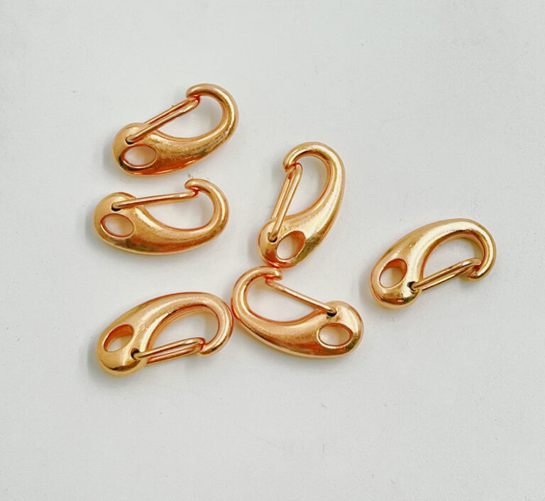 18K Gold Filled Rose Gold Push Back Clip Clasp, Lobster Claw Snap Clasps, Self Closing Lobster Claw Snap Clasps for Jewelry Fashion Supply, 21mm, CL511