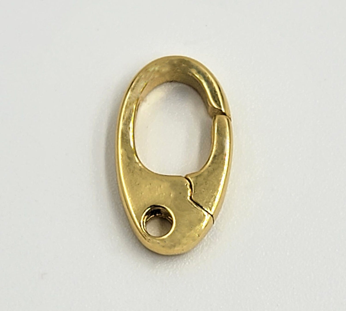 18K Gold Filled Spring Gate Ring Clasp, Push Gate Ring, Oval Ring Charm Holder, Gold Clasp Connector Charm, 15x9mm, CL513