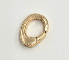 18K Gold Filled Spring Gate Ring Clasp, Push Gate Ring, Oval Ring Charm Holder, Gold Clasp Connector Charm, 10x7mm, CL515