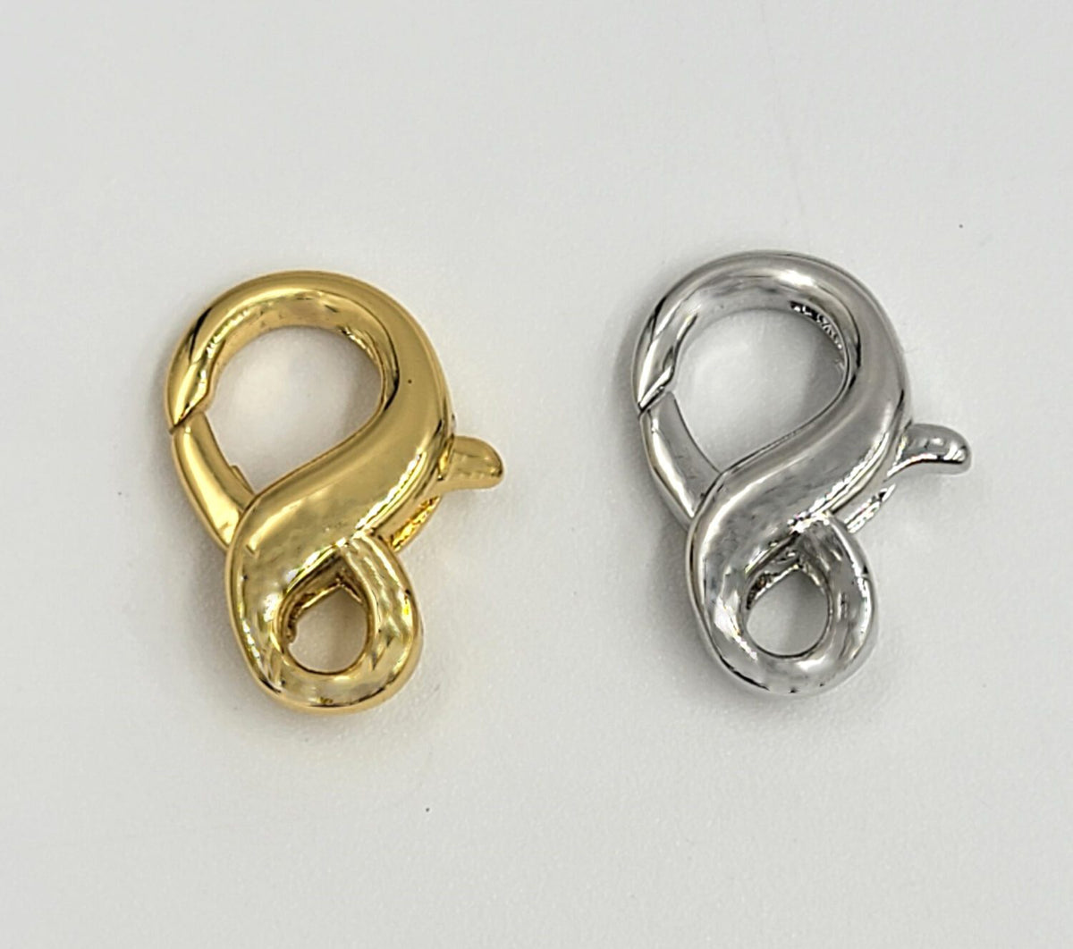 18K Gold Filled Double Opening Infinity Silver Figure 8 Interchangeable Enhancer Clasps for Jewelry Making, 16x11mm, CL519