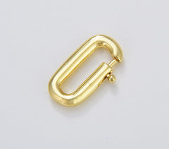 18K Gold Filled Spring Gate Clasp Brass, Gate Clasp, Pull Clasp, Spring Gate Oval, Spring Clasp, Spring Gate Pendant, 17x10mm, CL520