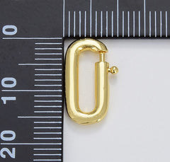 18K Gold Filled Spring Gate Clasp Brass, Gate Clasp, Pull Clasp, Spring Gate Oval, Spring Clasp, Spring Gate Pendant, 17x10mm, CL520