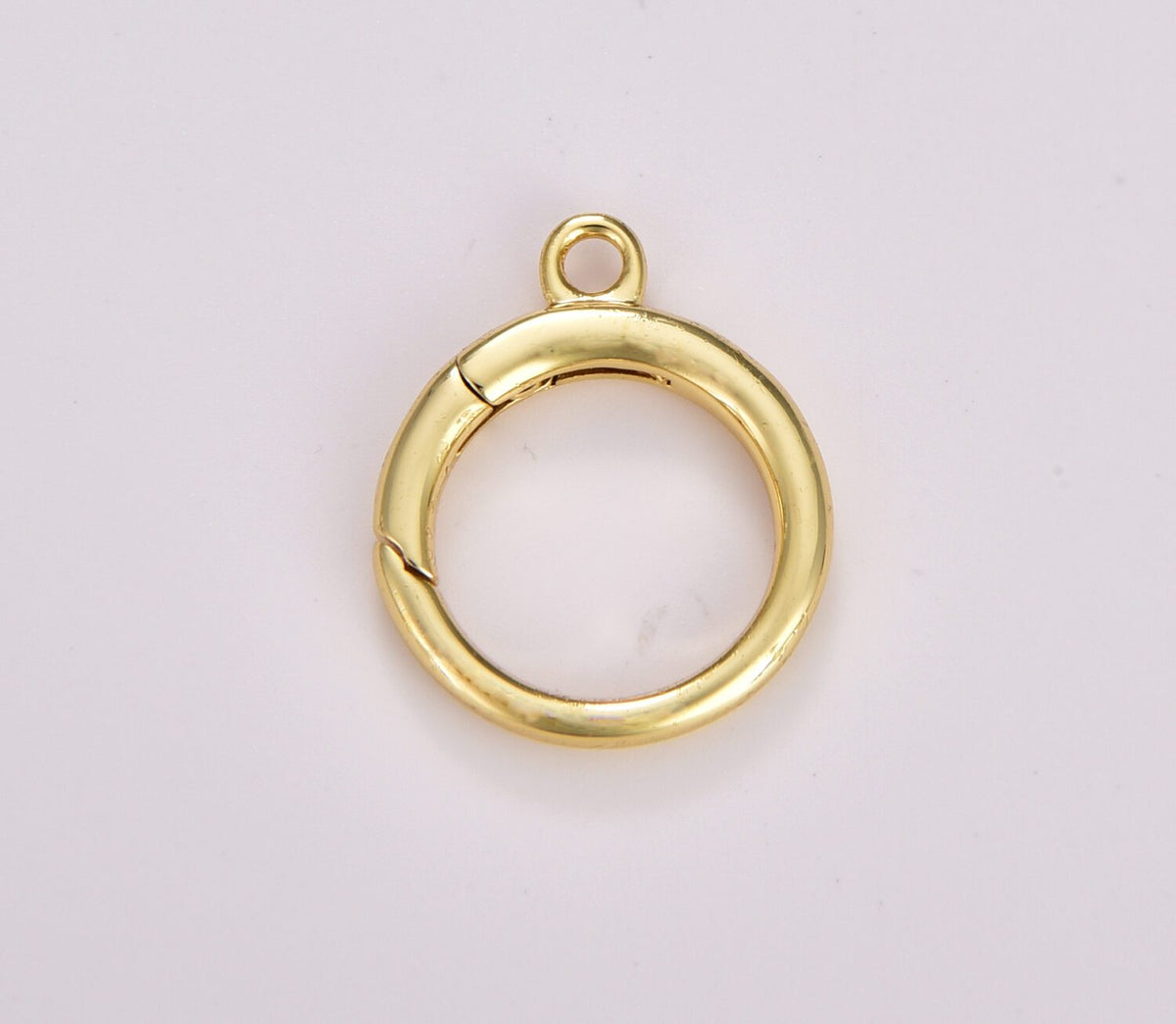 18K Gold Filled Push Spring Ring, Spring Gate Ring, Spring Ring for Jewelry Necklace Bracelet Anklet Making, 22x18mm, CL527