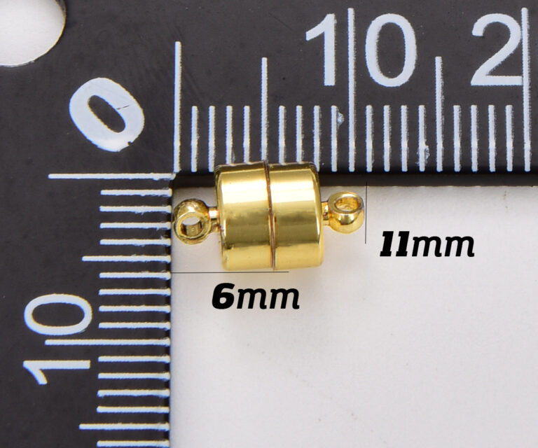 18K Gold Filled Strong Magnetic Clasp, Round Magnetic Clasp, Magnetic Closures for DIY Jewelry Making Accessories, 11x6mm, CL530