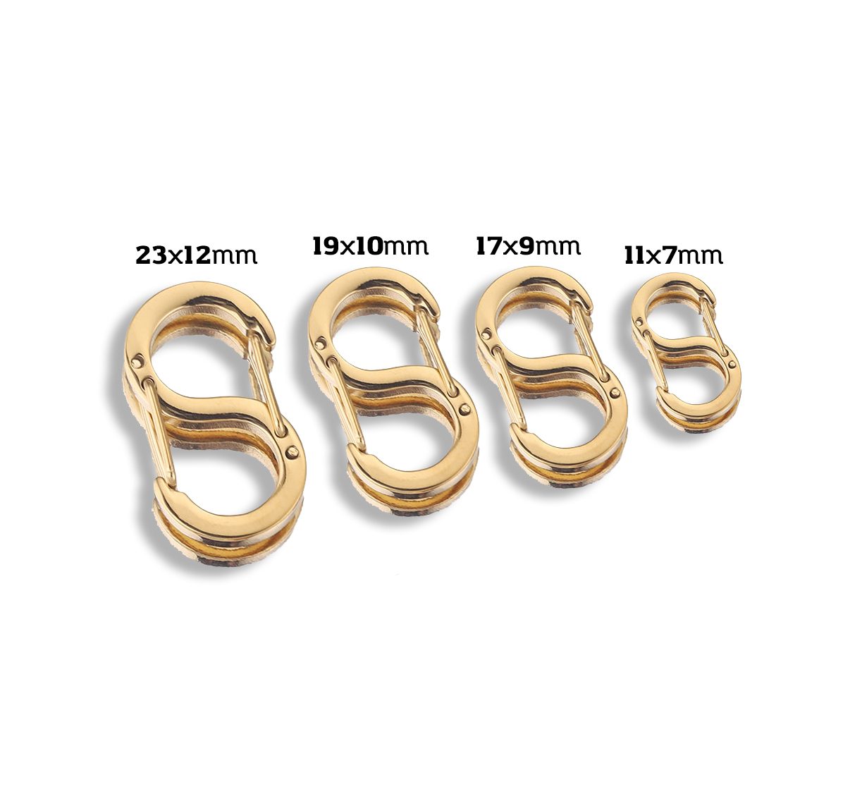 18K Gold Filled Dainty Double Opening Clasp, Letter S Buckle Spring Lobster Clasps, Gold Filled Double Push Carabiner Clasp, Enhancer Clasps, CL544C