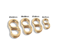 18K Gold Filled Dainty Double Opening Clasp, Letter S Buckle Spring Lobster Clasps, Gold Filled Double Push Carabiner Clasp, Enhancer Clasps, CL544C