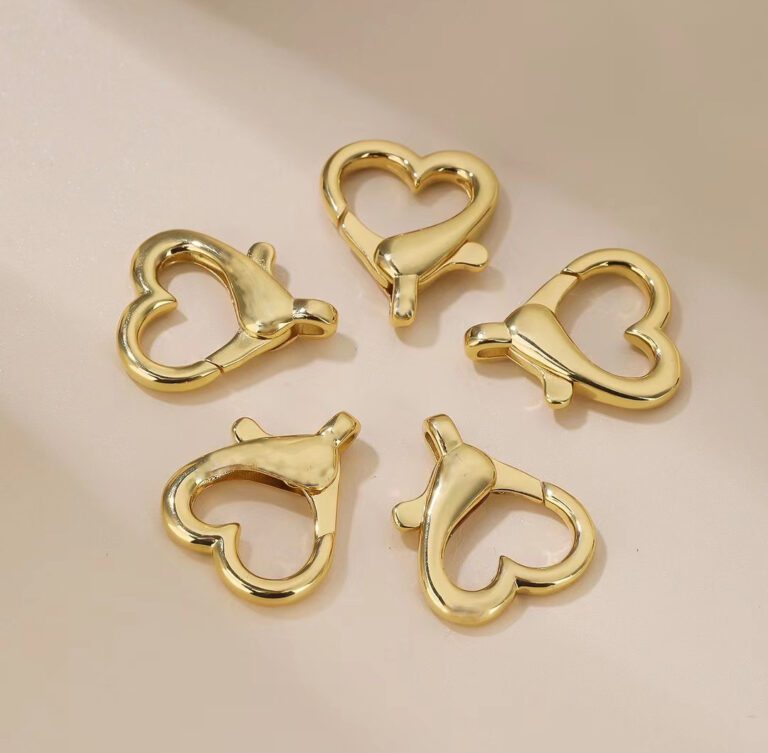 18K Gold Filled Heart Lobster Claw Clasp, Love Heart Lobster Clasp, Lobster Claw for Necklace Bracelet Component Supply for Jewelry Making CL545