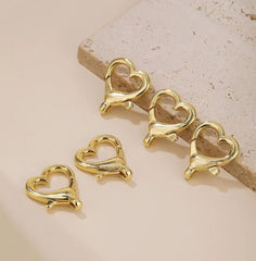 18K Gold Filled Heart Lobster Claw Clasp, Love Heart Lobster Clasp, Lobster Claw for Necklace Bracelet Component Supply for Jewelry Making CL545