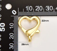 18K Gold Filled Heart Lobster Claw Clasp, Love Heart Lobster Clasp, Lobster Claw for Necklace Bracelet Component Supply for Jewelry Making CL545