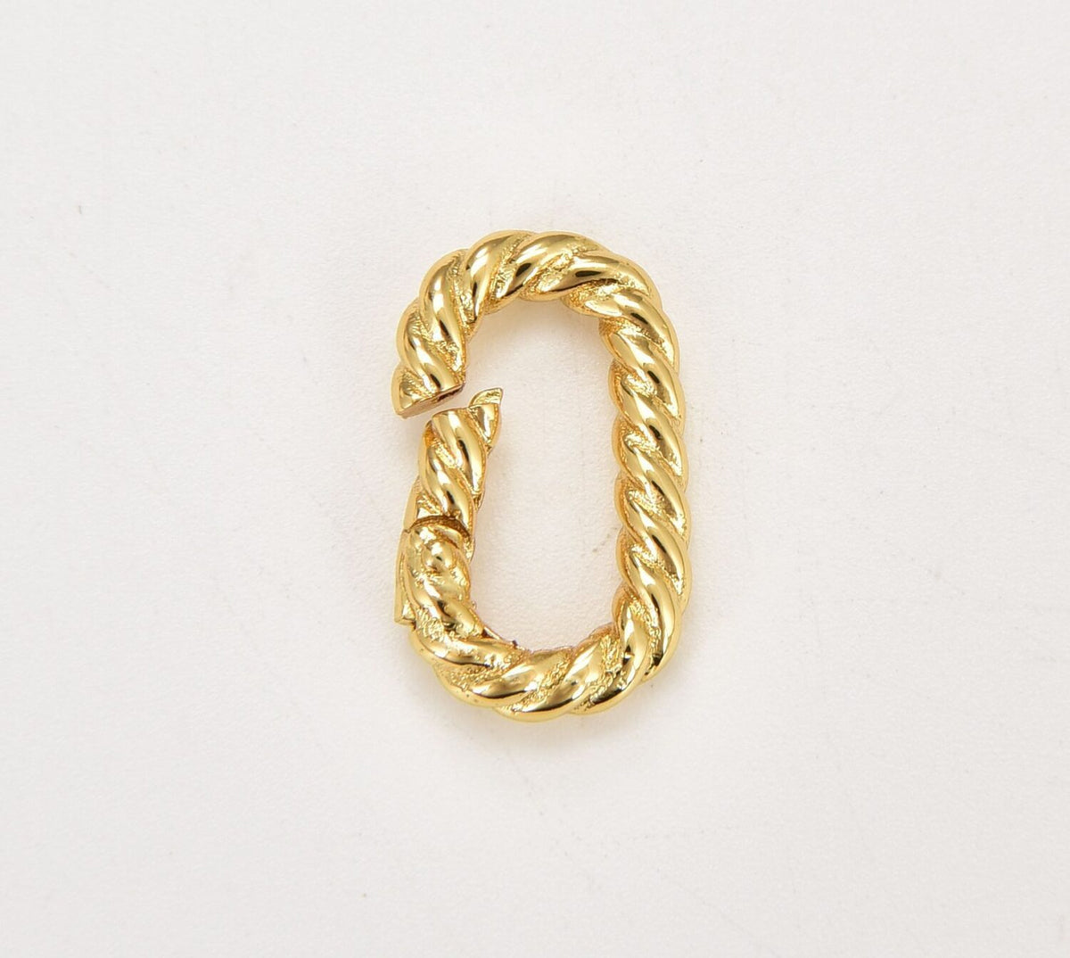 18K Gold Filled Twisted Oval Clasp, Push Gate Clasp, Carabiner Clasp, Oval Shaped Clasps, Interlocking Oval Clasp for Jewelry Making, CL546