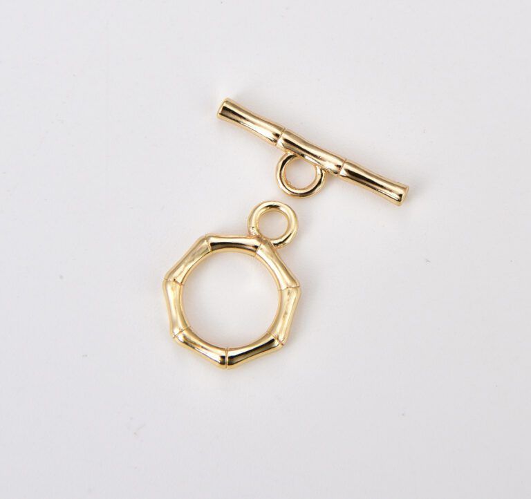 18K Gold Filled Dainty Heptagon Toggle Clasp, OT Clasp Fancy Design OT Clasp Bulk Supply for Bracelet Necklace Component, CL549