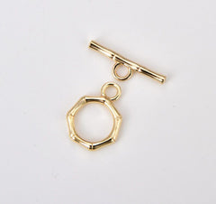 18K Gold Filled Dainty Heptagon Toggle Clasp, OT Clasp Fancy Design OT Clasp Bulk Supply for Bracelet Necklace Component, CL549