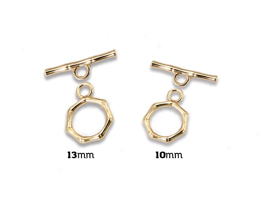 18K Gold Filled Dainty Heptagon Toggle Clasp, OT Clasp Fancy Design OT Clasp Bulk Supply for Bracelet Necklace Component, CL549