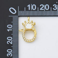 18K Gold Filled Crown Lobster Claw Clasp, Crown Shaped Shell Pearl Clasp Cubic Zirconia Micro Pave for Necklace Bracelet Jewelry Making Supply, CL575