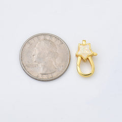 18K Gold Filled Opal Star Lobster Clasp, Star Shaped Lobster Claw Clasp for Necklace Bracelet Jewelry Making Supply, 10x18mm, CL585