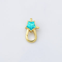 18K Gold Filled Opal Star Lobster Clasp, Star Shaped Lobster Claw Clasp for Necklace Bracelet Jewelry Making Supply, 10x18mm, CL585