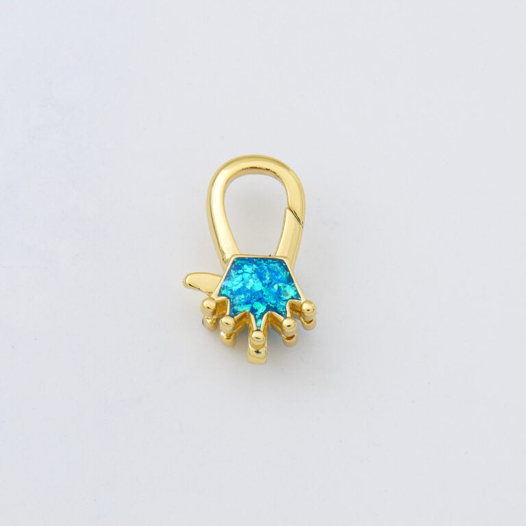 18K Gold Filled Opal Crown Lobster Clasp, Crown Shaped Lobster Claw Clasp for Necklace Bracelet Jewelry Making Supply, 10x18mm, CL587