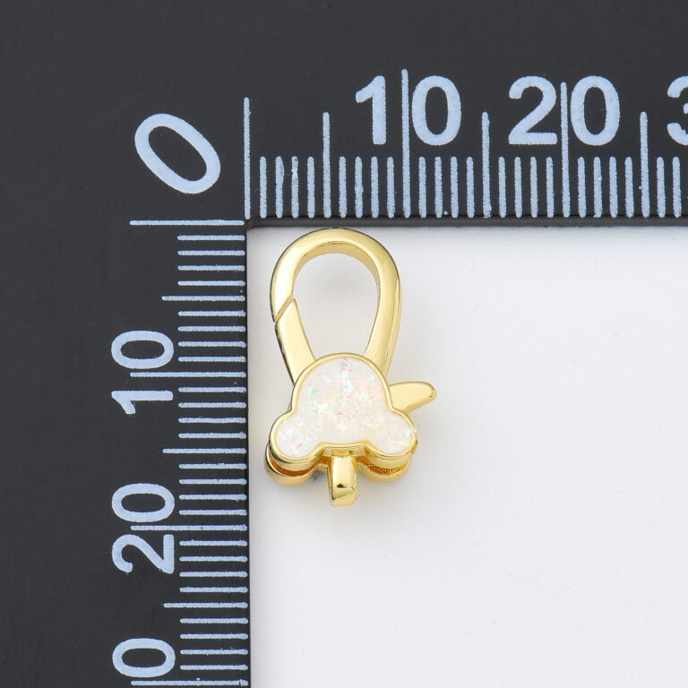 18K Gold Filled Opal Mouse Head Clasp, Mouse Head Lobster Claw Clasp for Necklace Bracelet Jewelry Making Supply, 10x18mm, CL590