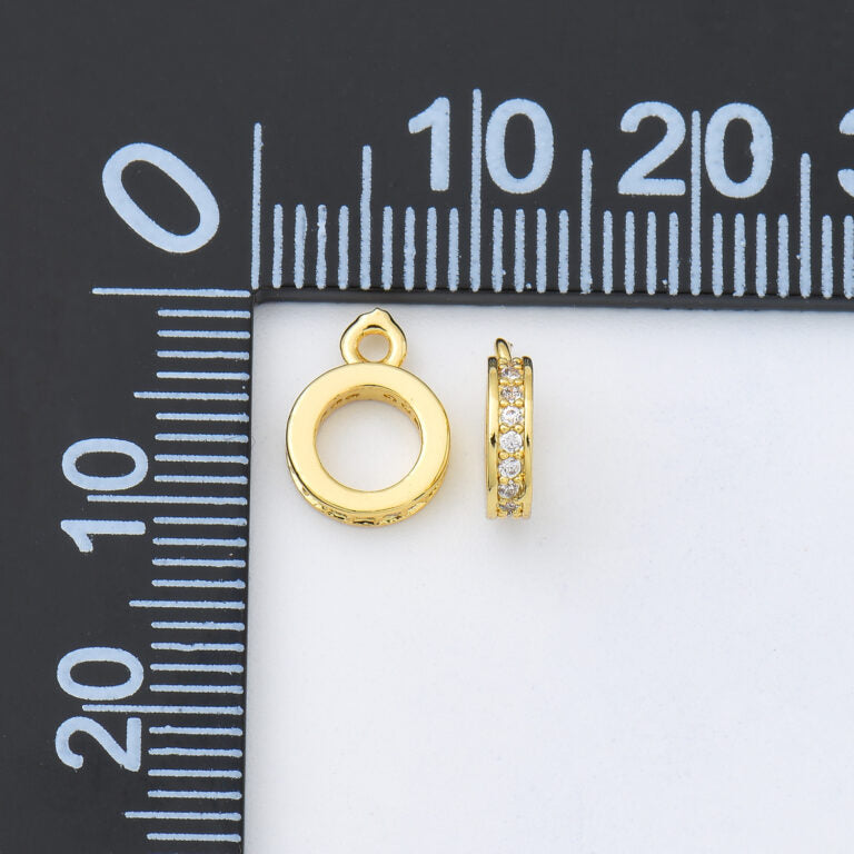 18K Gold Filled Dainty Pendant Bail Clasp, Bail Round Loop for Pendant Jewelry Kit Supplies for DIY Jewelry Making, Charm Holder Clasp, CL601