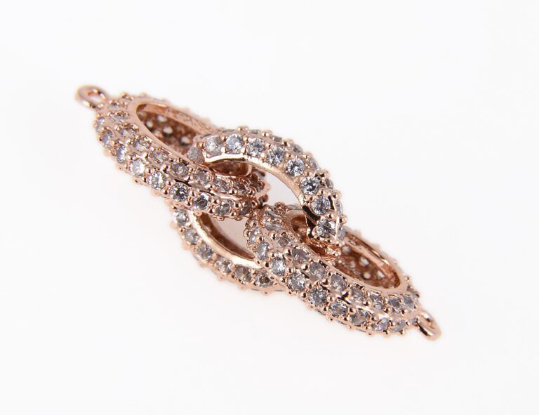 22K Gold Filled Micro Pave CZ Infinity 3 Oval Connector, Pave 3 Rings Link Connector, Oval Connector Link for Necklace Bracelet Jewelry Making, CN032