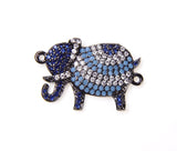 Micro Pave Elephant Connector, Elephant Bracelet, Elephant Necklace, CZ Micro Pave Elephant, DIY, Jewelry Making, 22x14mm, CN053