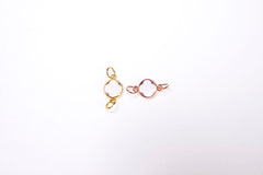 18K Gold Filled Tiny Clover Connector, Quatrefoil Clover Connector, Clover Connector, Silver Clover Connector, 6x10mm| CN065