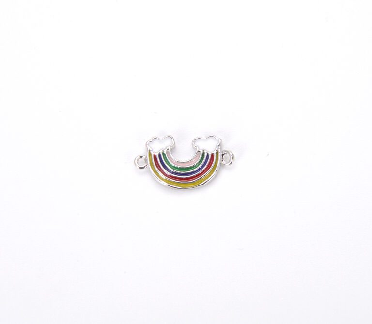 14K Gold Filled RAINBOW Connector, Mini Rainbow Connector, Pave Rainbow Charm, Rose Gold/ Silver/ Gold/ Black Connector,1/2pcs,14x8mm| CN137