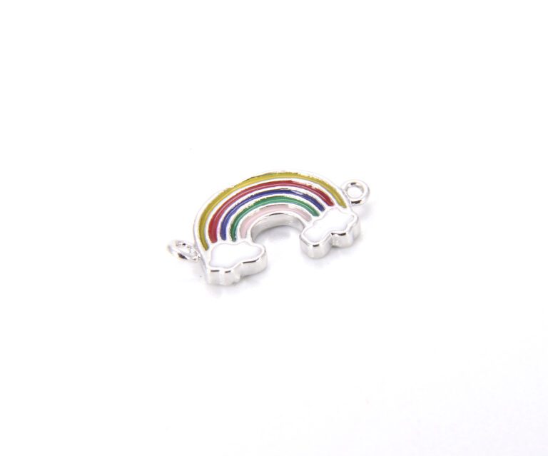 14K Gold Filled RAINBOW Connector, Mini Rainbow Connector, Pave Rainbow Charm, Rose Gold/ Silver/ Gold/ Black Connector,1/2pcs,14x8mm| CN137