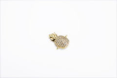 14K Gold Filled Micro Pave CZ Pineapple Connector, Pineapple Charm, Gold Pineapple, Pineapple Jewelry, Pave Connector, 16x14mm, CN139