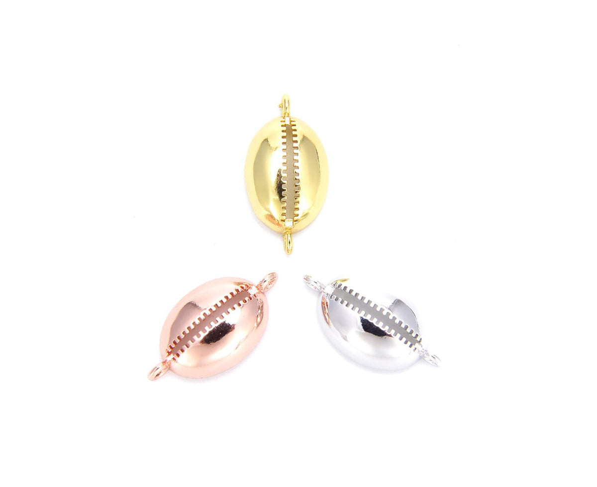 18K Gold Filled Cowrie Shell Connector, Cowrie Shell, Cowrie Shell Charm, Cowrie Shell Pendant, Cowrie Necklace, 20x10mm, CN199