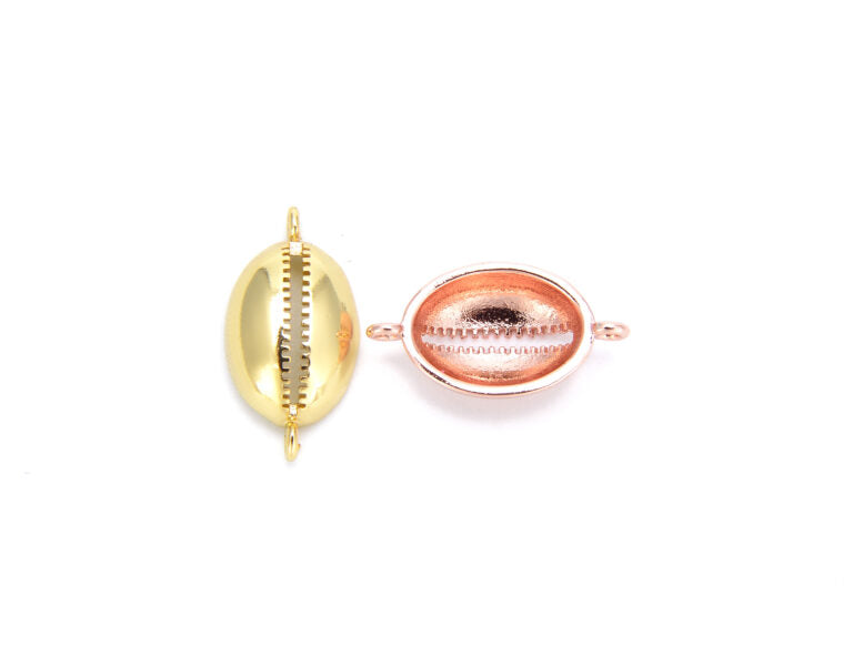 18K Gold Filled Cowrie Shell Connector, Cowrie Shell, Cowrie Shell Charm, Cowrie Shell Pendant, Cowrie Necklace, 20x10mm, CN199