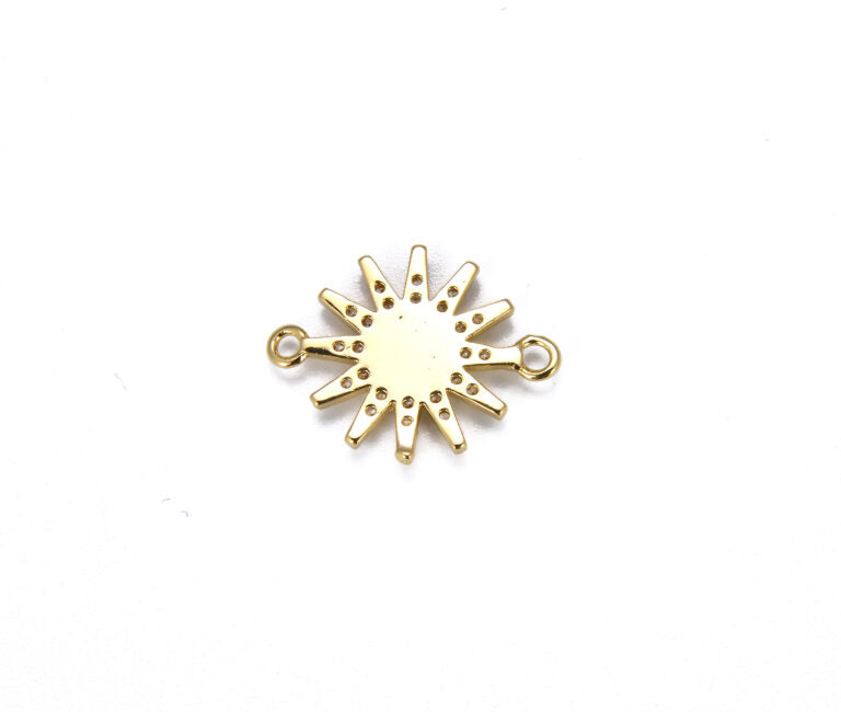 14K Gold Filled Opal Starburst CZ Micro Pave Connector, Starburst Pendant, Star Charm, Star Necklace, Charm Necklace, 18x14mm, CN224