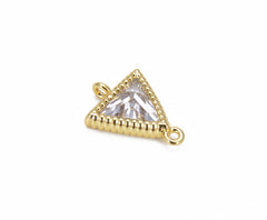 18K Gold Filled Triangle CZ Micro Pave Connector, Triangle Necklace, Triangle Connector, Triangle Charms, Connector, 11x8mm, CN226