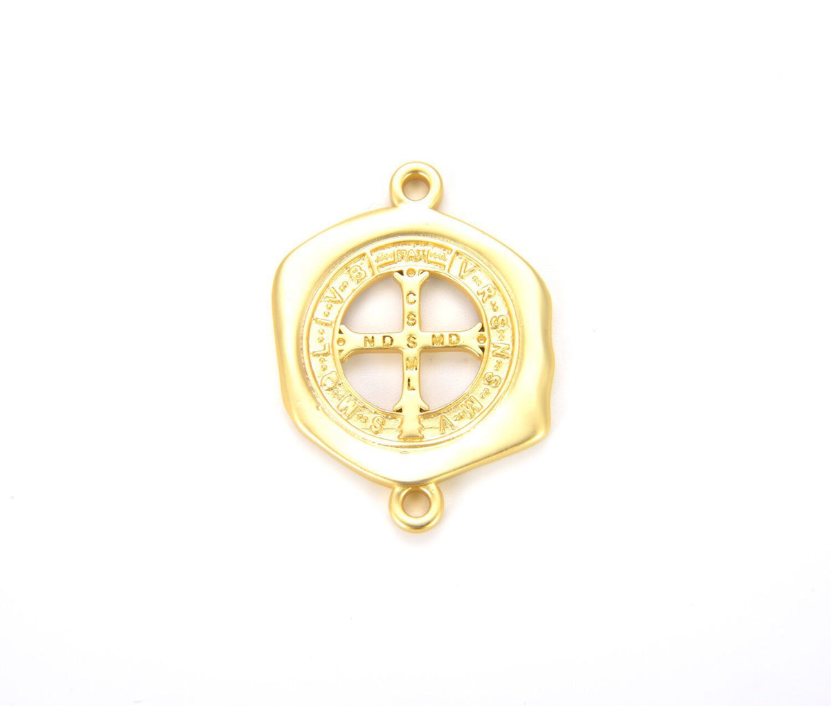 18K Gold Filled Brush Gold Crucifix Connector, Gold Cross Necklace, Crucifix Cross Pendant for Necklace Bracelet Jewelry, 35x26mm, CN228