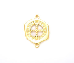 18K Gold Filled Brush Gold Crucifix Connector, Gold Cross Necklace, Crucifix Cross Pendant for Necklace Bracelet Jewelry, 35x26mm, CN228