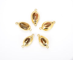 24K Gold Filled Cowrie Shell Connector, Cowrie Shell Necklace, Bead Connector, Shell Necklace, Shell Pendant, Cowrie Shell, 27x14mm, CN230