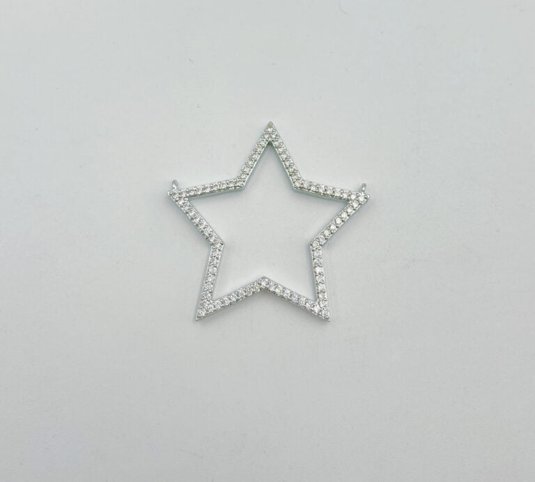 18K Gold Filled Star Charm Connector, Colorful Rainbow CZ Star Pendant for Bracelet Necklace Jewelry Making Supply, CN258