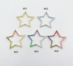 18K Gold Filled Star Charm Connector, Colorful Rainbow CZ Star Pendant for Bracelet Necklace Jewelry Making Supply, CN258