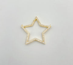 18K Gold Filled Star Charm Connector, Colorful Rainbow CZ Star Pendant for Bracelet Necklace Jewelry Making Supply, CN258