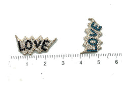 14K Gold Filled Love Connector CZ Micro Pave, Colorful Love Link Connector, Love Charm, Connector Charms, Cubic Zirconia, 24x12mm, CN262