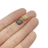 18K Gold Filled Round Shape Charm Connector CZ Micro Pave, Disc Connector, Pave Connector, Connector Charms, Cubic Zirconia, 18mm, CN270